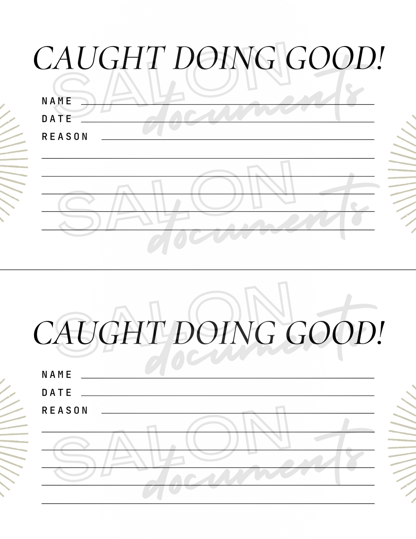 Naturalist Vibe: Caught Doing Good Employee Praise Card