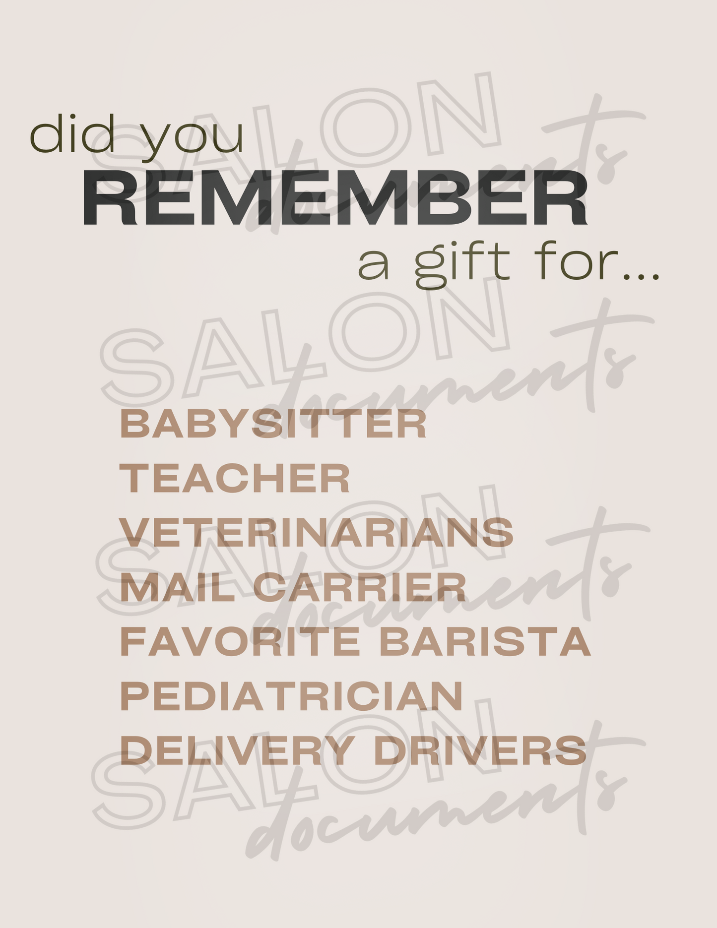 Minimal Vibe: Did You Remember A Gift For...