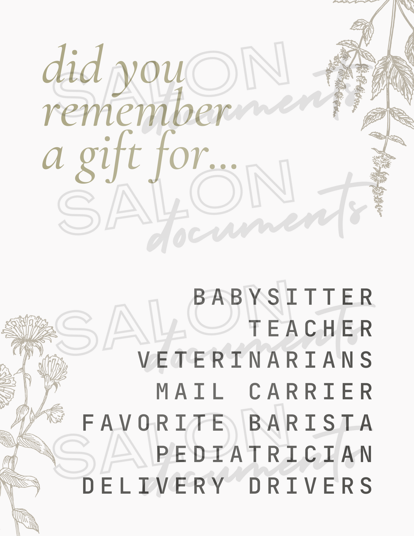 Naturalist Vibe: Did You Remember A Gift For...