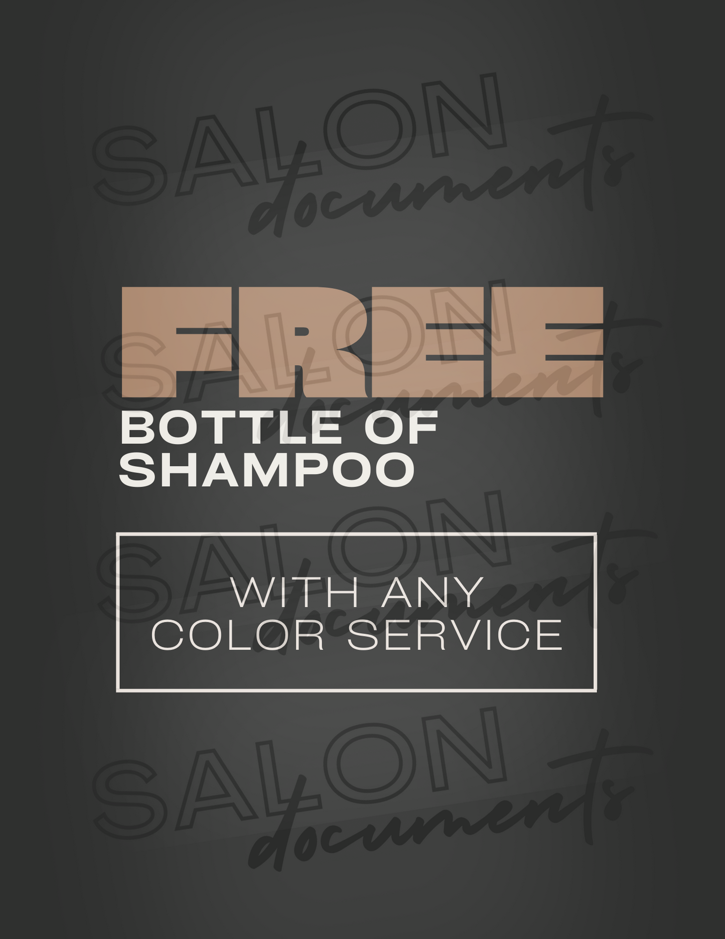 Minimal Vibe: Free Bottle of Shampoo