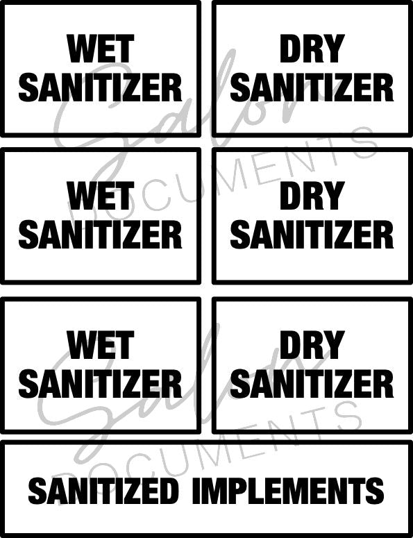 Wet/Dry Sanitizer Signs
