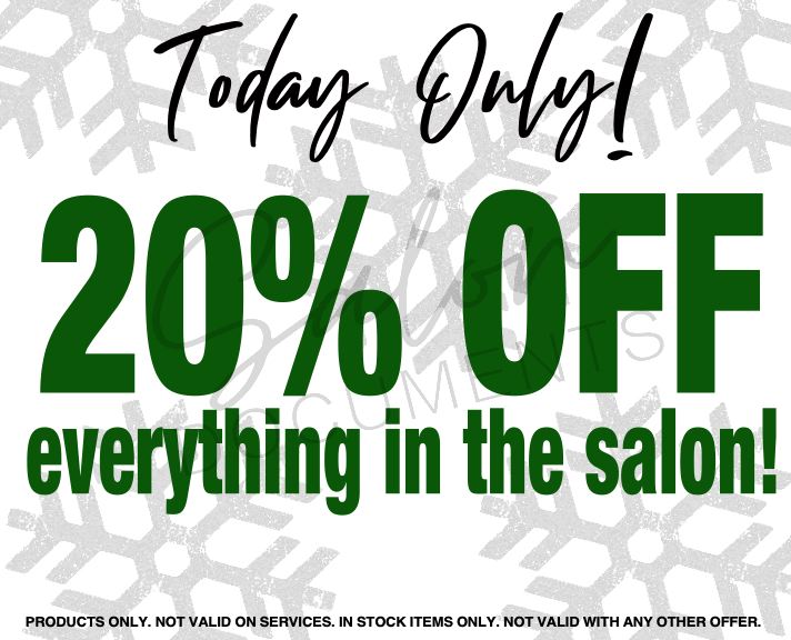 Today only, 20% off products