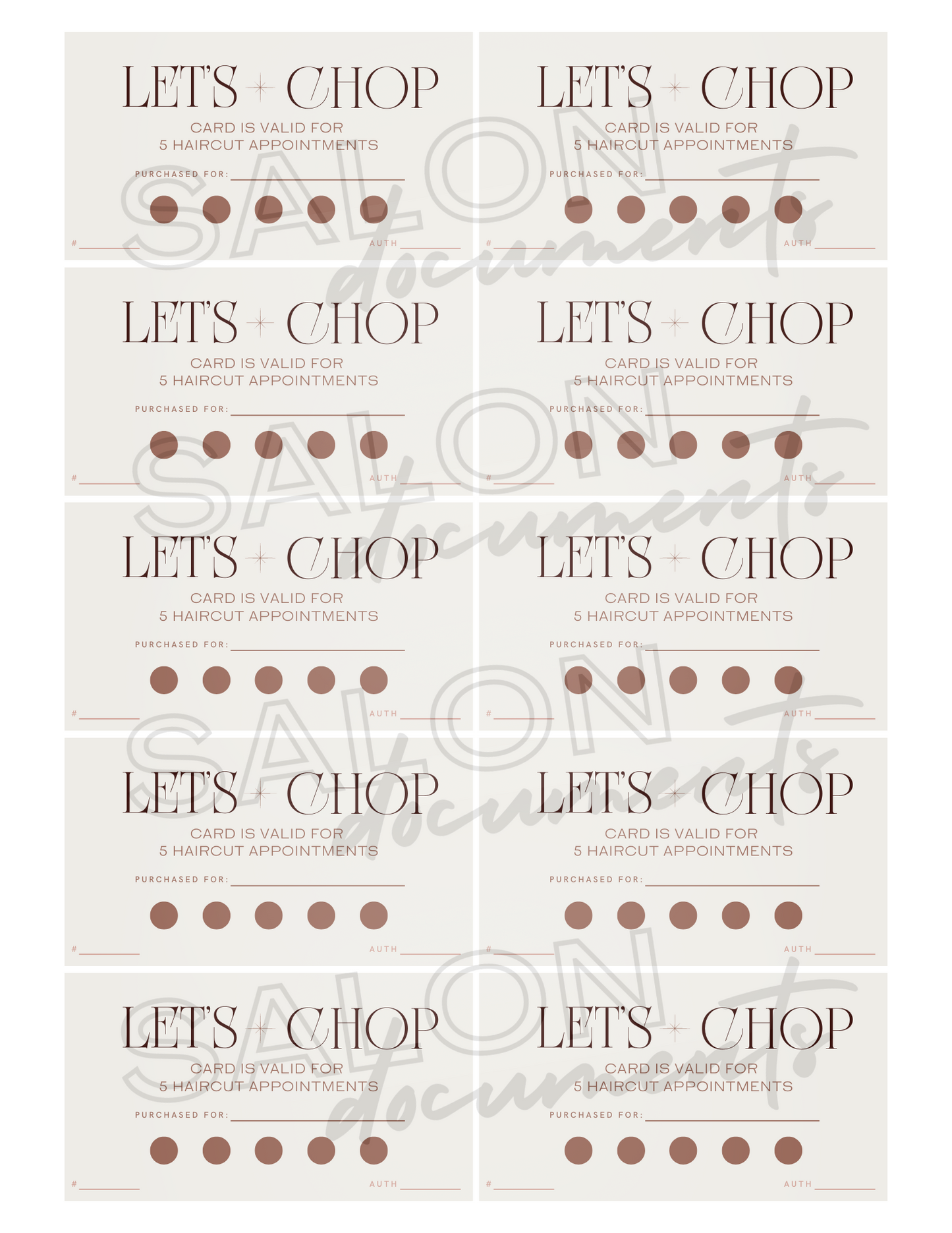 Luxe Vibe: Let's Chop 5 Appointments