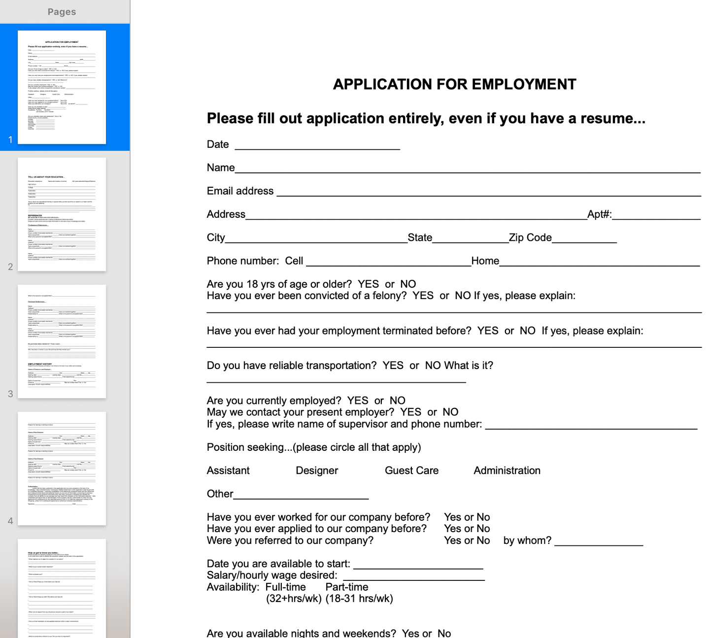 Salon Application